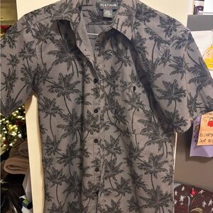Gray Palm Tree Men's Shirt